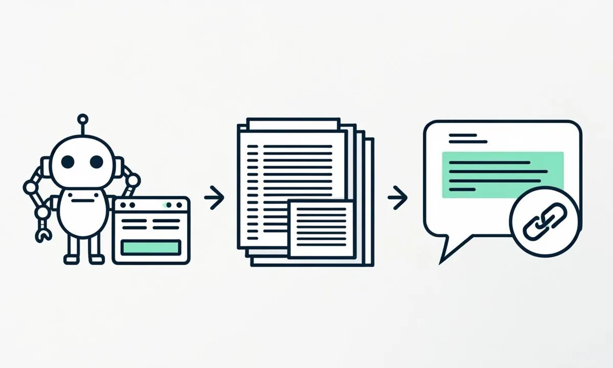 Crawl, index and retrieve stages that turn a web page into a cited AI answer