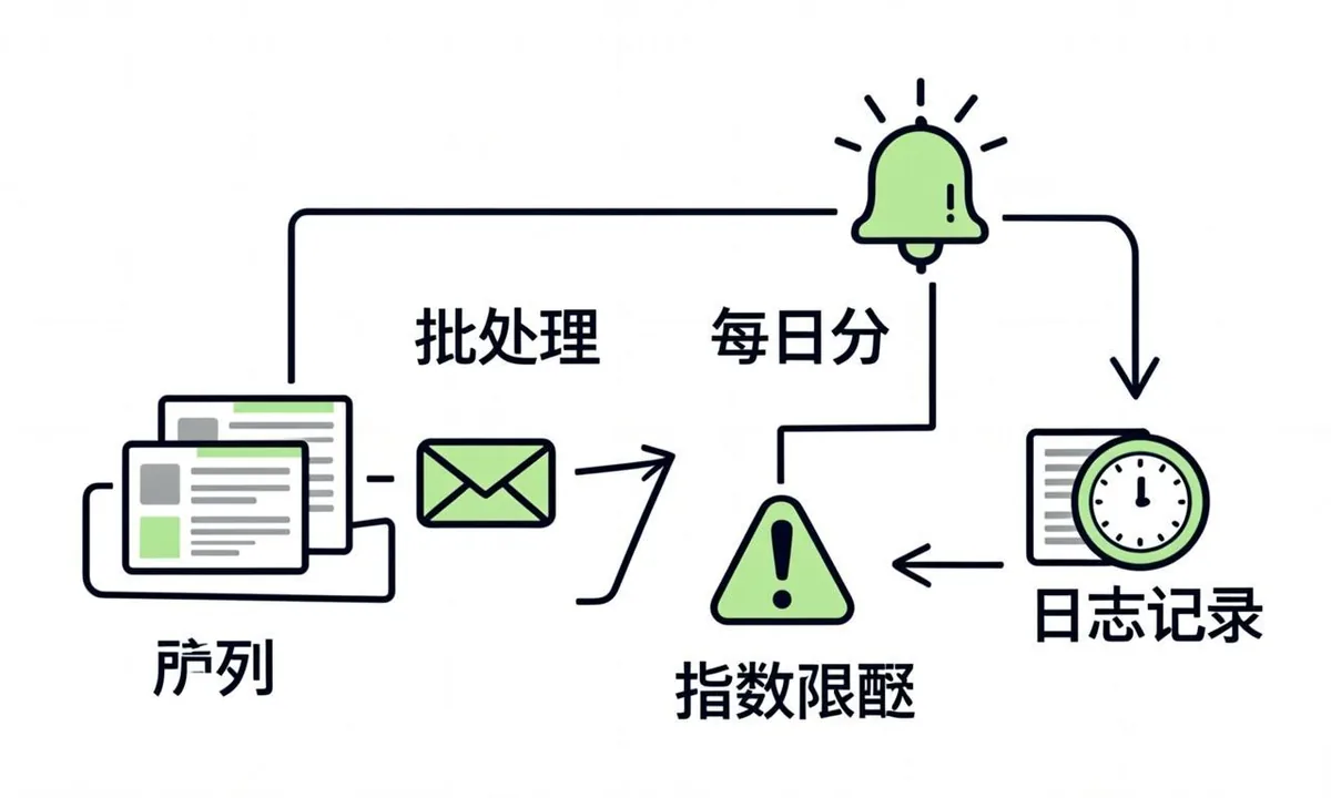 Workflow showing indexnow automation handling with paced queue and logging