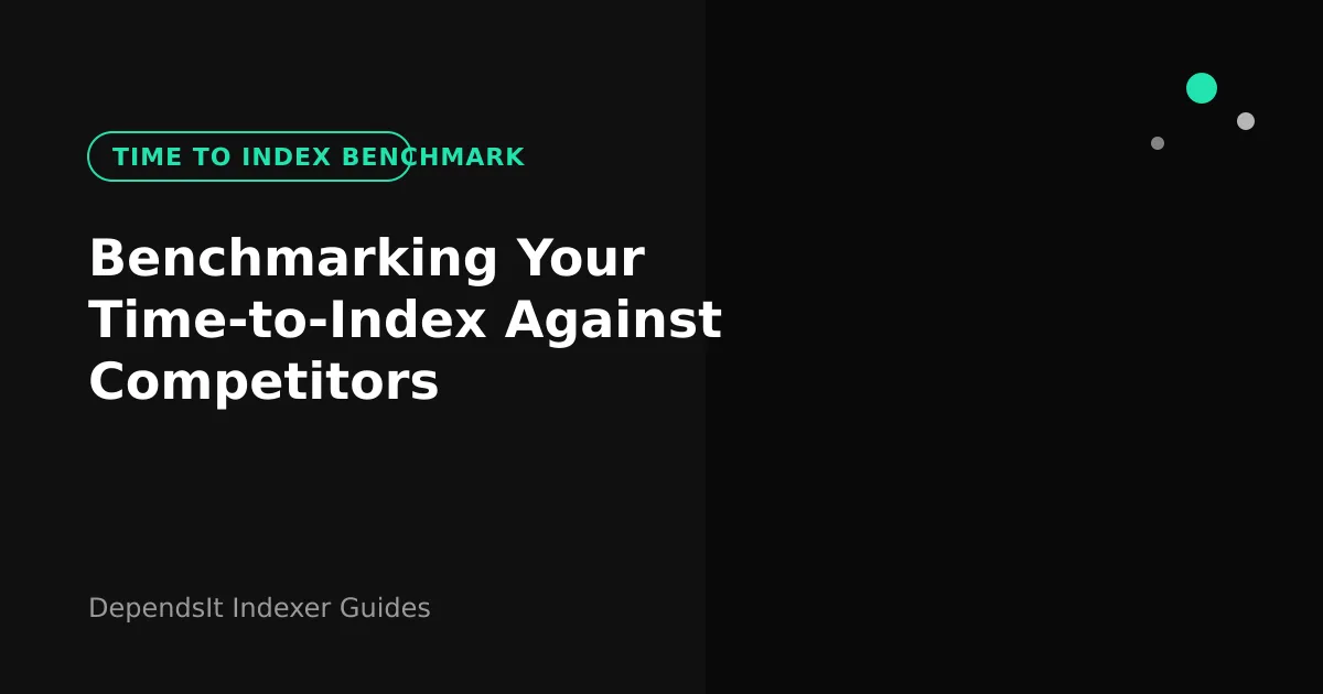 Time to index benchmark dashboard showing publish to index timelines on dark