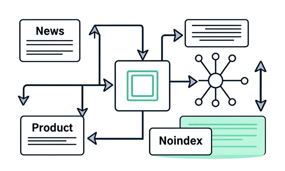 News, guides, products and thin tags each taking a different indexing path