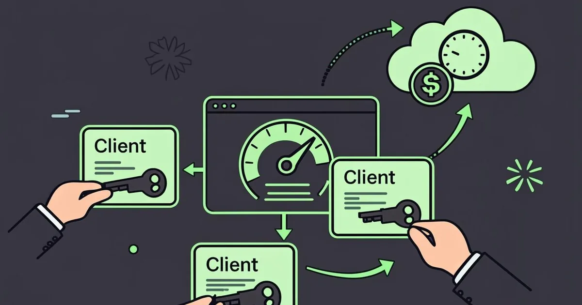 BYOK SaaS model showing customer keys connecting to one dashboard