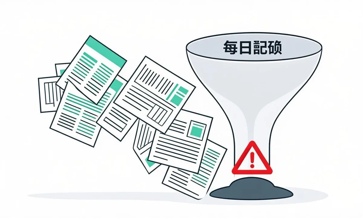 Diagram of blog page cards overflowing a small daily quota funnel while one job card passes