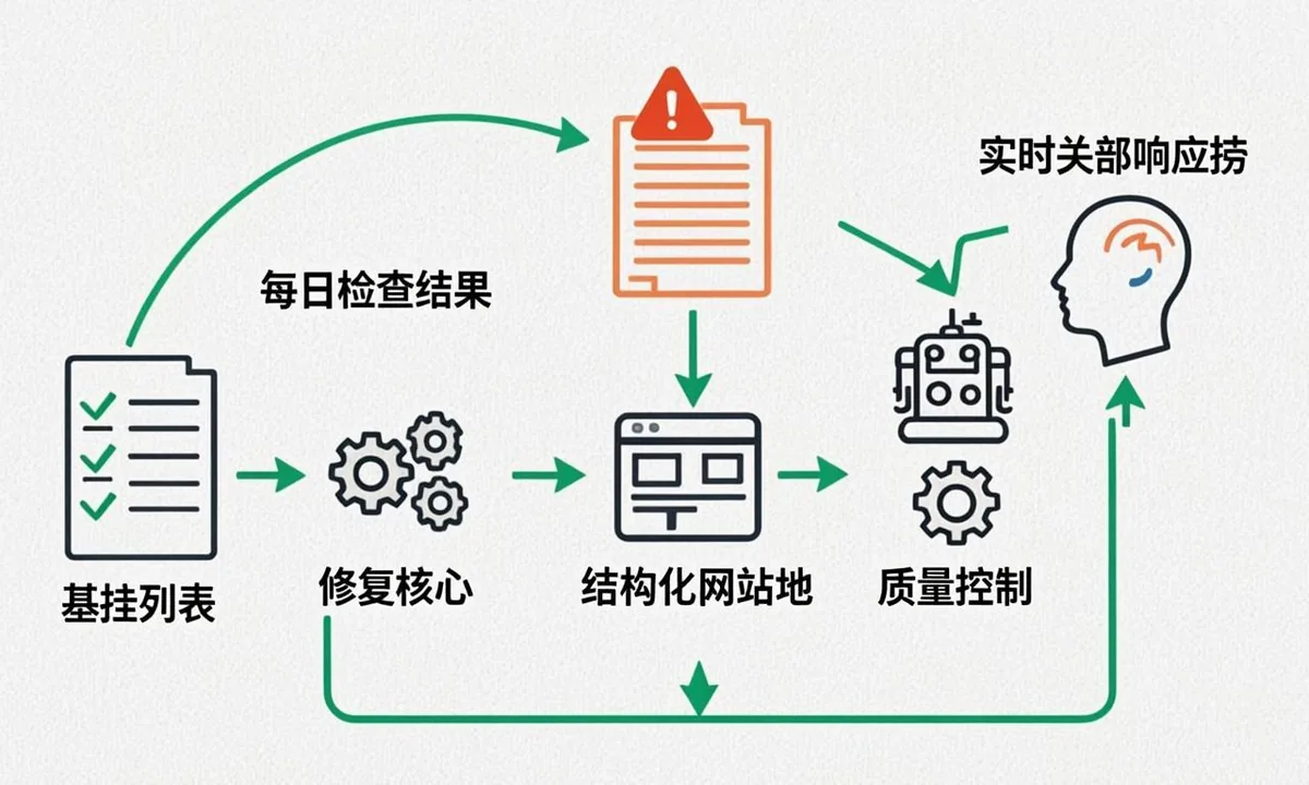 Workflow from baseline checks and persistent alerts to header diagnosis and cause based fixes