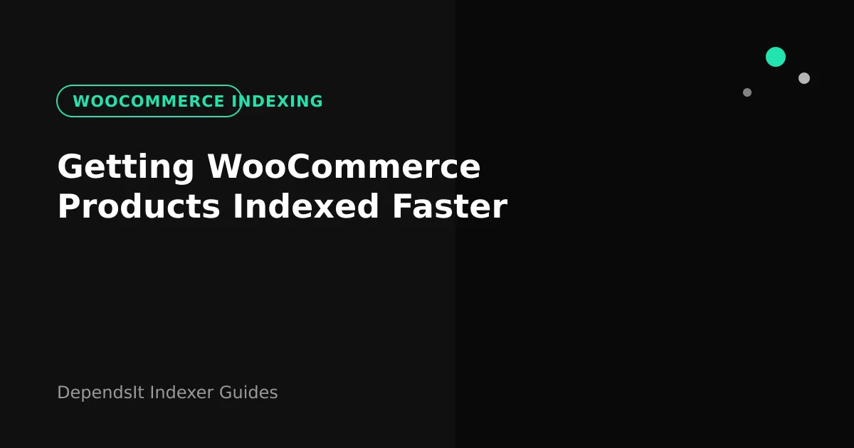 WooCommerce indexing overview with product catalog flowing to search engines