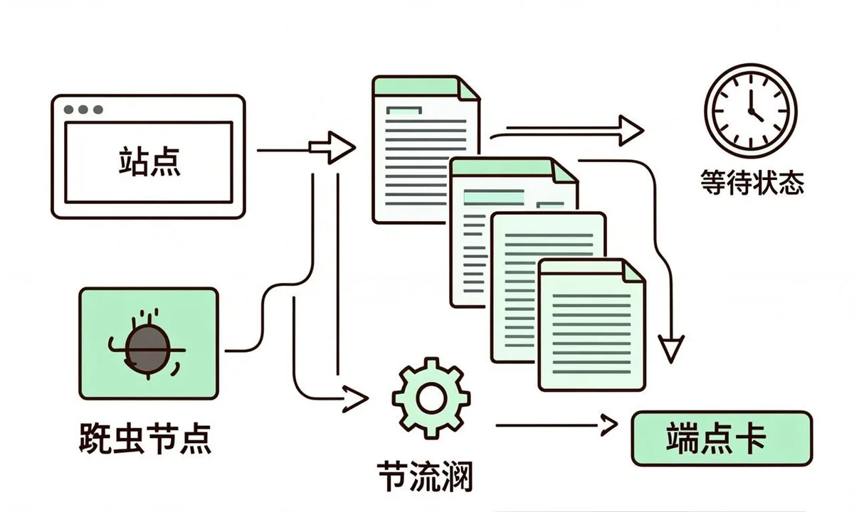 Diagram showing indexing api rate limit flow with crawl, sitemap and queue steps