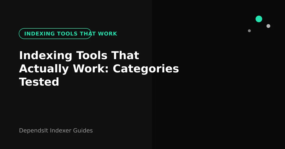Cover showing indexing tools that work by category with effectiveness matrix