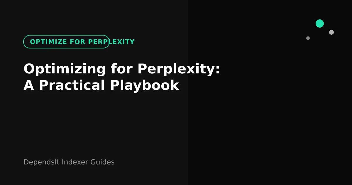 Perplexity optimization playbook cover with index and citation flow