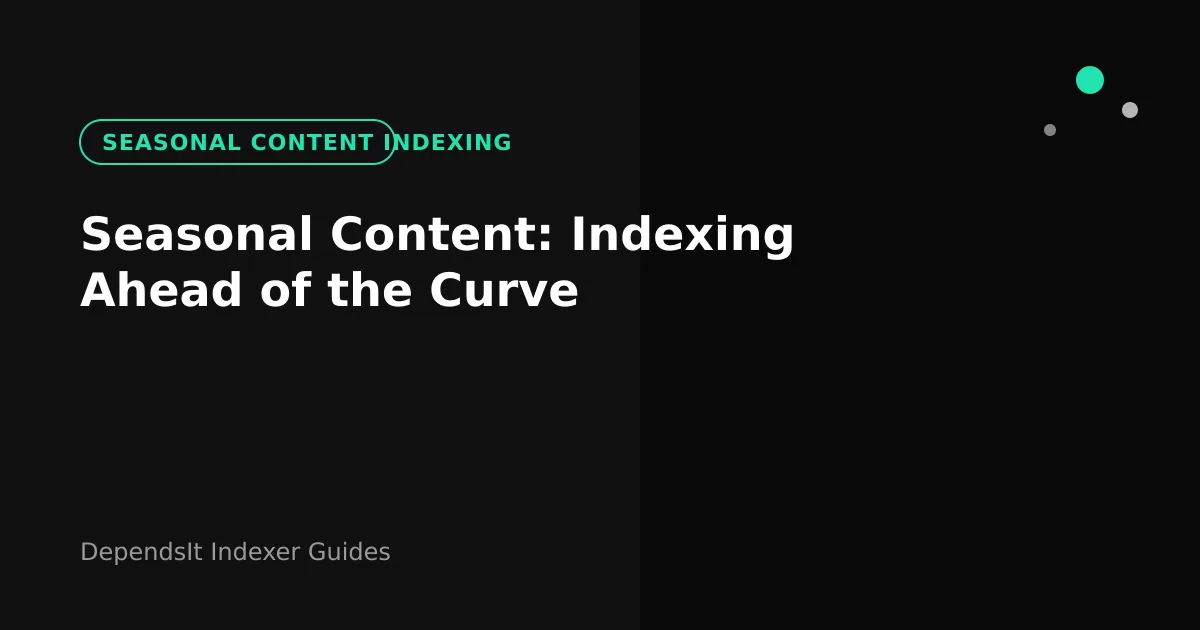 Seasonal content indexing cover illustration for early holiday timeline on dark