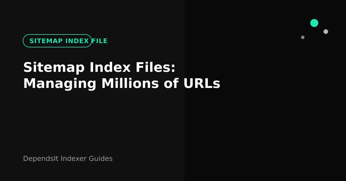 Sitemap index file organizing child sitemaps for large catalog indexing