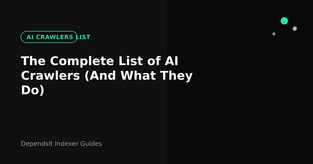 AI crawlers list mapped as a network of bots visiting a website