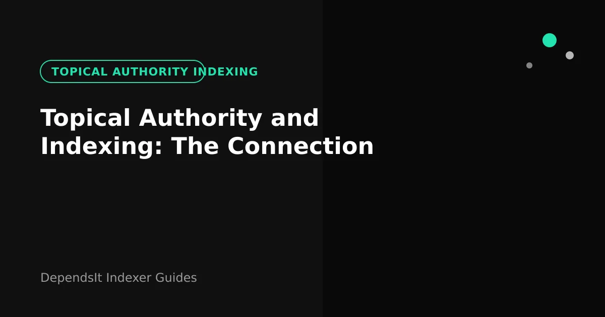 Topical authority indexing cover illustration for cluster strategy on dark